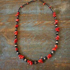 Red and Black Beaded Necklace